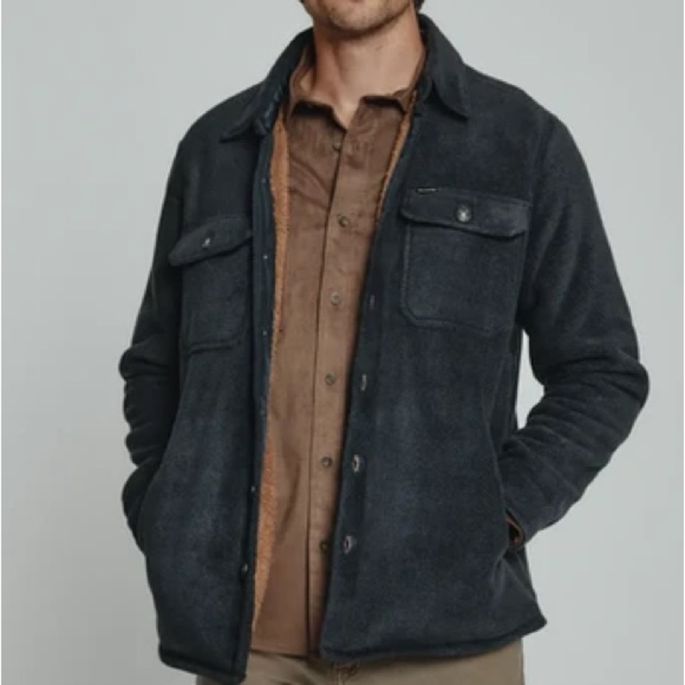 7 Diamonds Charcoal Sherpa-Lined Shirt Jacket
